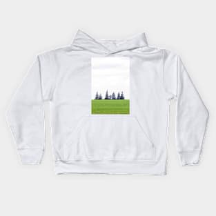 White Sky, Green Trees, and Field Kids Hoodie